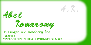 abel komaromy business card